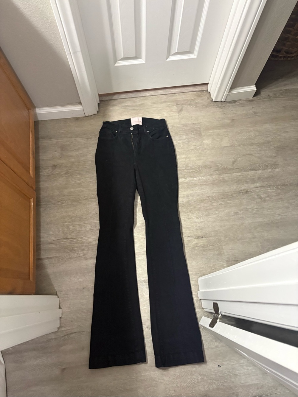REVICE Black High-Rise Flare Jeans